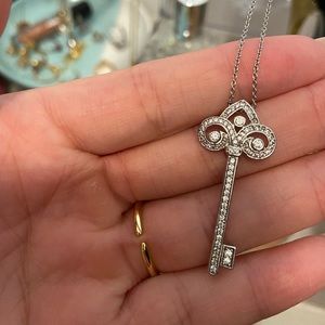 Fleur de Lis Key Pendant silver necklace